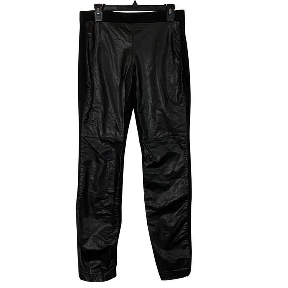 Chico's Black Faux Leather Front Pull On Leggings Size Small - Picture 1 of 6
